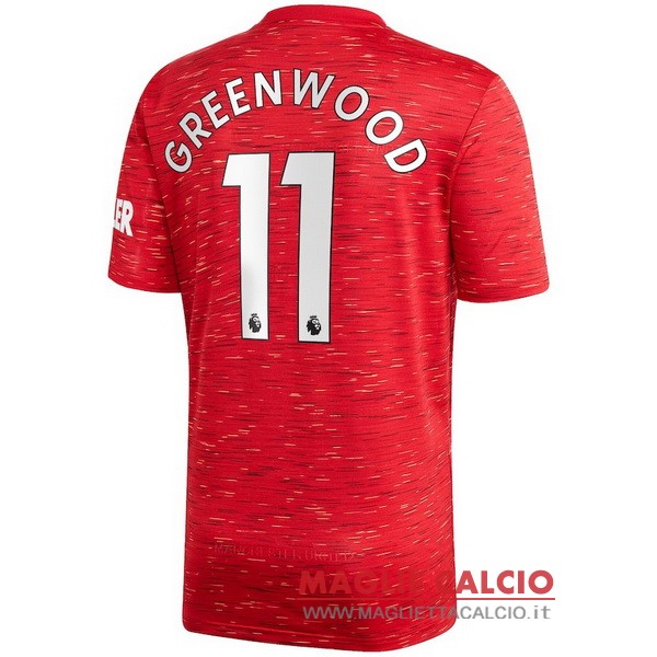 nuova maglietta manchester united 2020-2021 greenwood 11 prima