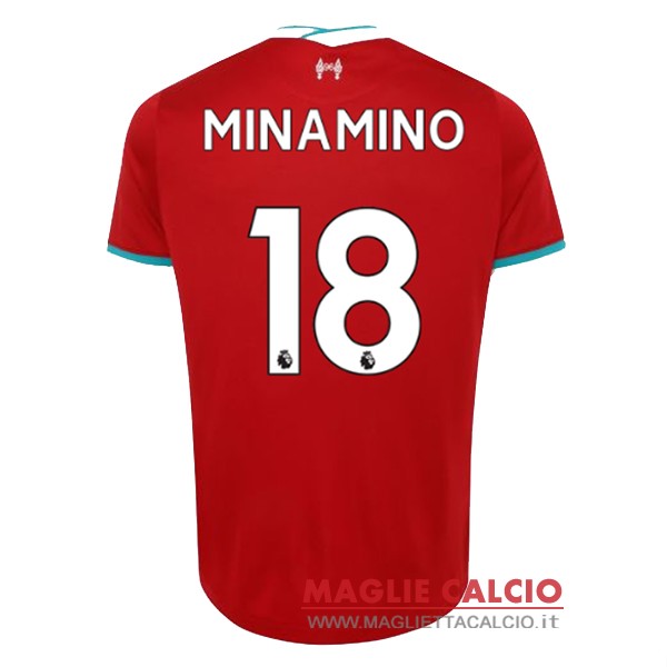 nuova maglietta liverpool 2020-2021 minamino 18 prima