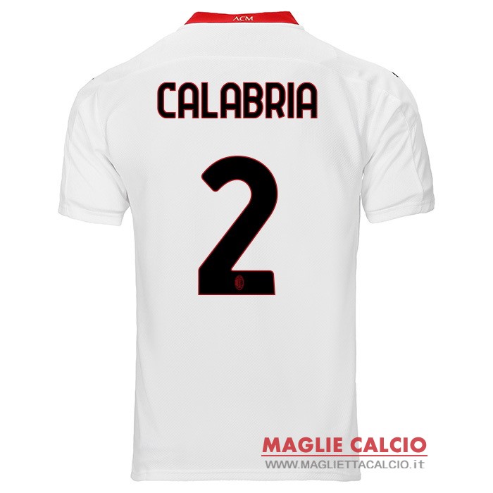 nuova maglietta ac milan 2020-2021 calabria 2 seconda