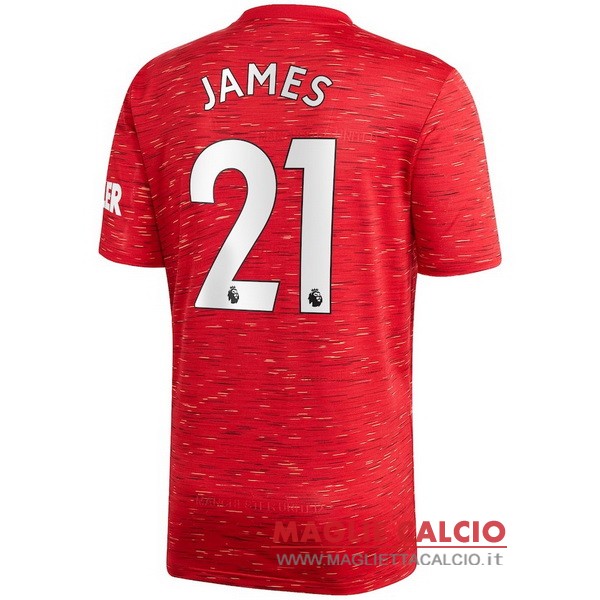 nuova maglietta manchester united 2020-2021 james 21 prima