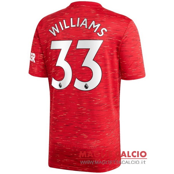 nuova maglietta manchester united 2020-2021 williams 33 prima