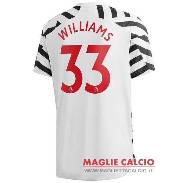 nuova maglietta manchester united 2020-2021 williams 33 terza