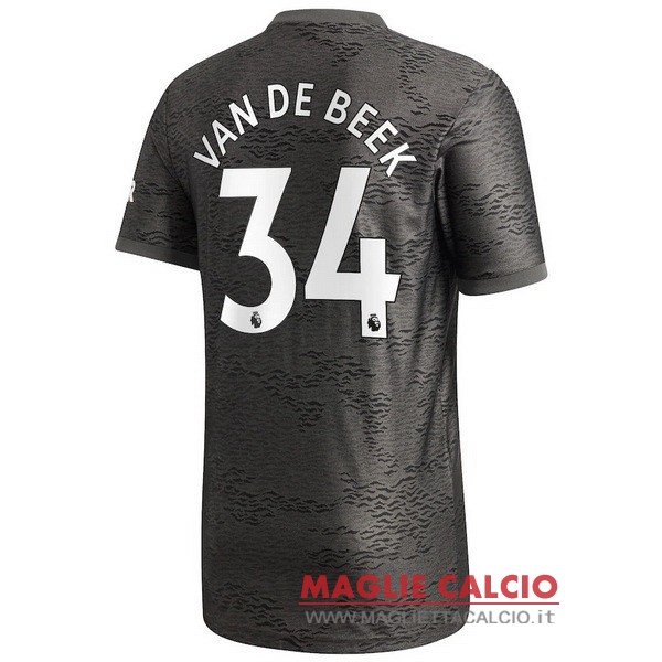 nuova maglietta manchester united 2020-2021 van de beek 34 seconda