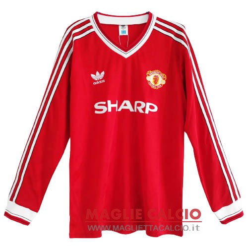 nuova prima magliette manica lunga manchester united retro 1986