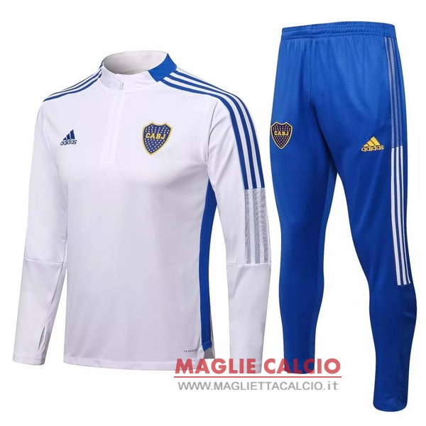 nuova boca juniors insieme completo bianco blu giacca 2021-2022