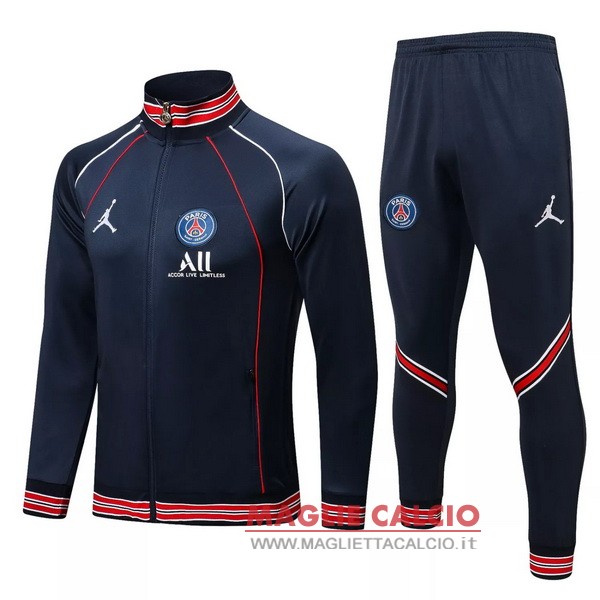 nuova paris saint germain insieme completo blu navy rosso giacca 2021-2022