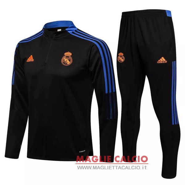 nuova real madrid insieme completo nero blu giacca 2021-2022