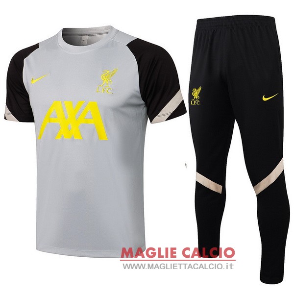 Nuova Formazione Insieme Completo Divisione Magliette Liverpool 2021-2022 Gris nero