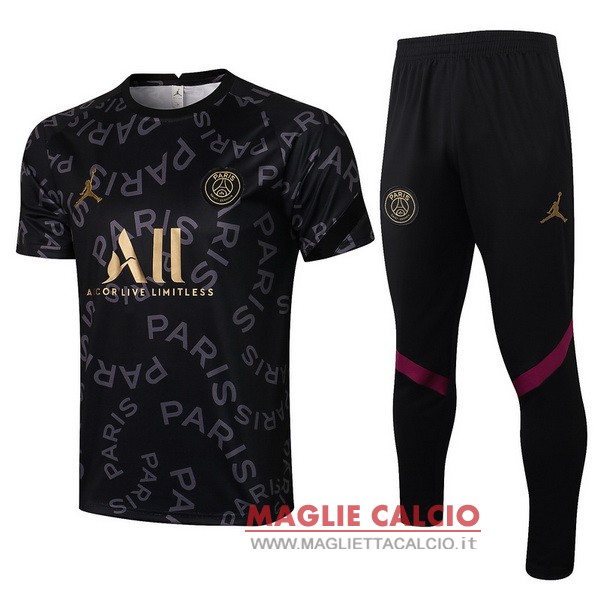 nuova formazione set completo divisione magliette paris saint germain 2021-2022 nero grigio