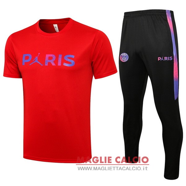 nuova formazione set completo divisione magliette paris saint germain 2021-2022 rosso purpureo nero