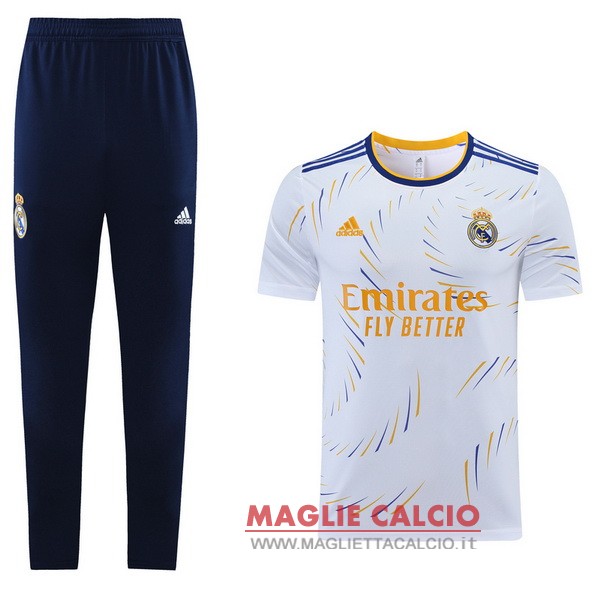 Nuova Formazione Set Completo Divisione Magliette real madrid 2021-2022 bianco blu