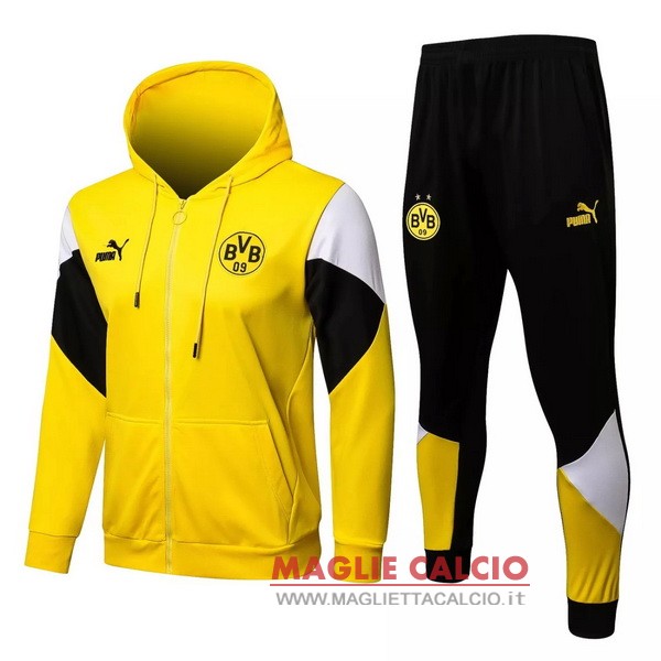 nuova borussia dortmund insieme completo grigio nero giacca 2021-2022