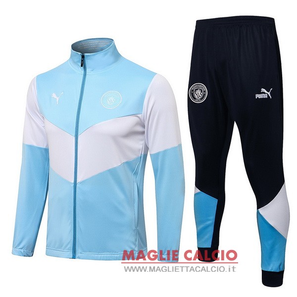 nuova manchester city insieme completo blu Bianco giacca 2021-2022