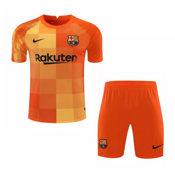 nuova magliette barcellona set completo Portiere bambino 2021-2022 arancione