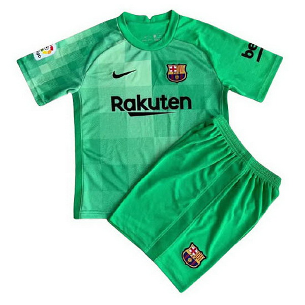 nuova magliette barcellona set completo Portiere bambino 2021-2022 verde