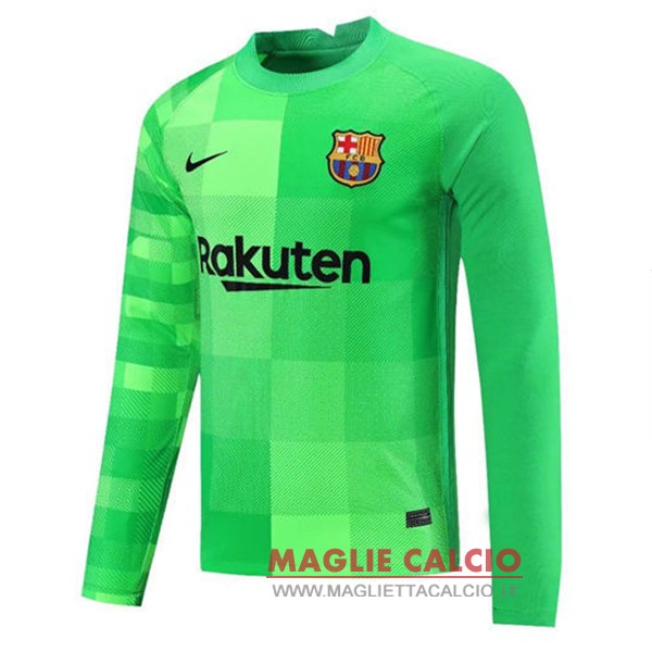 nuova magliette manica lunga portiere barcelona 2021-2022 verde
