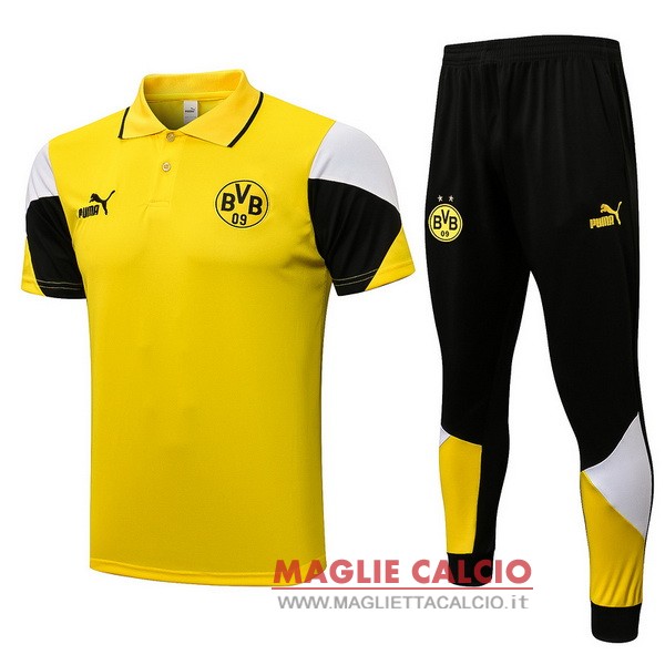 Polo set completo maglia borussia dortmund 2021-2022 grigio nero