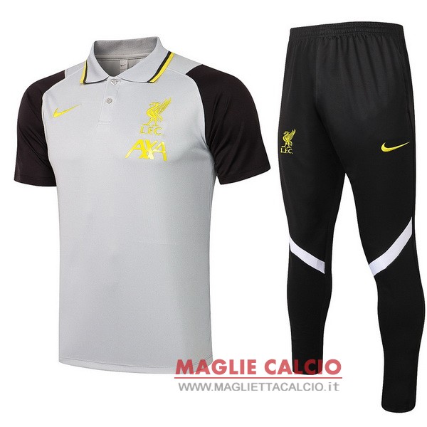 polo set completo maglia liverpool 2021-2022 Gris nero