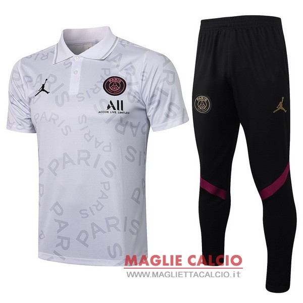 polo set completo maglia paris saint germain 2021-2022 I bianco nero