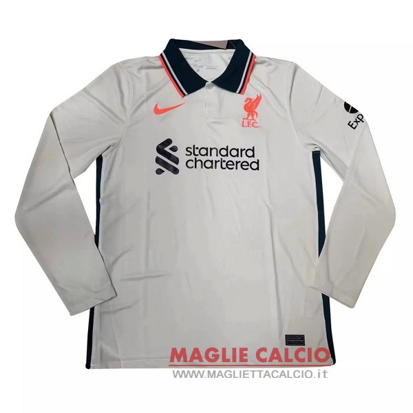 nuova seconda divisione magliette manica lunga liverpool 2021-2022