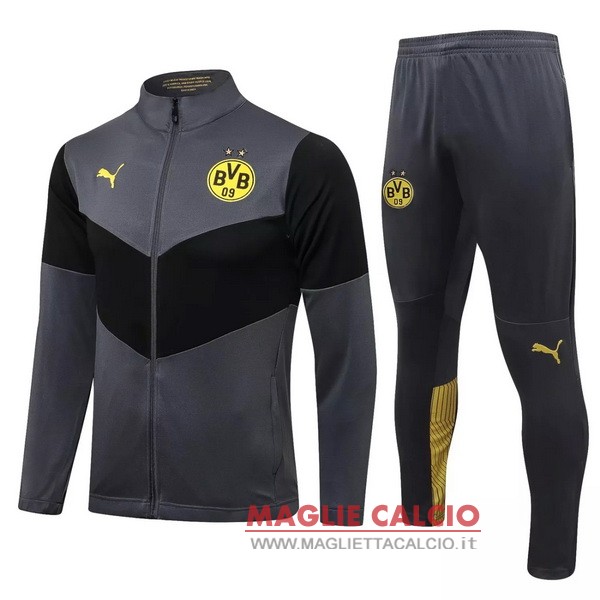 nuova borussia dortmund insieme completo grigio navy giacca 2021-2022