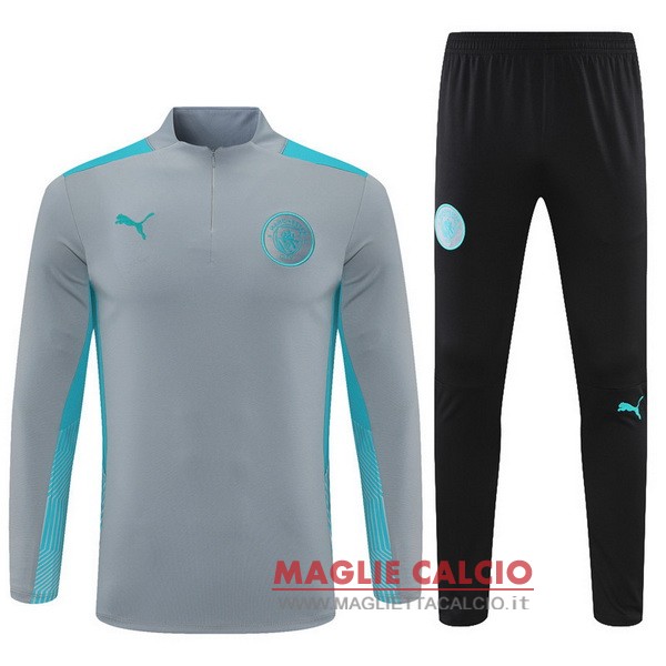 nuova manchester city insieme completo grigio nero verdo giacca 2021-2022