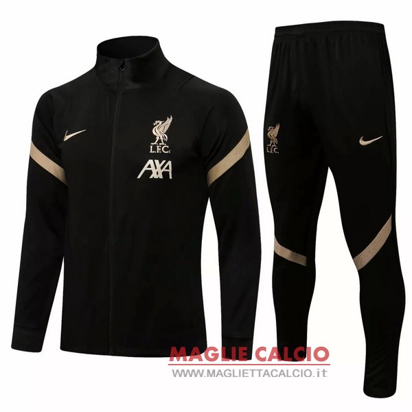 nuova liverpool insieme completo Nero giallo bambino giacca 2021-2022