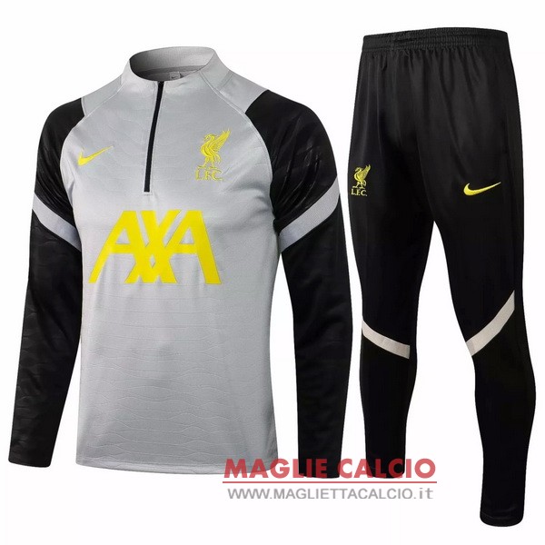 nuova liverpool insieme completo grigio Nero giallo bambino giacca 2021-2022