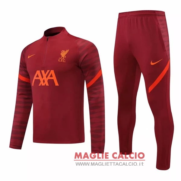 nuova liverpool insieme completo rosso bambino giacca 2021-2022