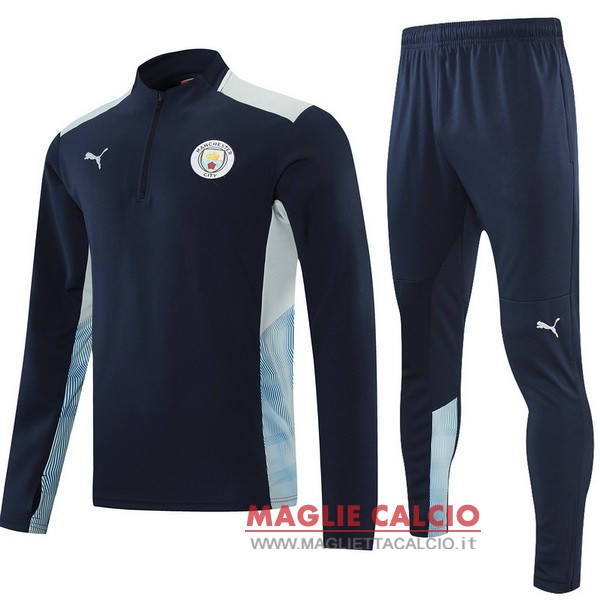 nuova manchester city insieme completo blu navy grigio bambino giacca 2021-2022