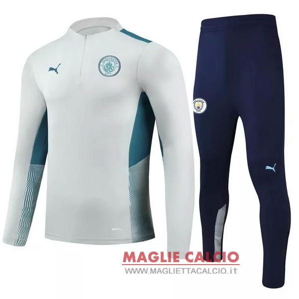 nuova manchester city insieme completo grigio Nero bambino giacca 2021-2022