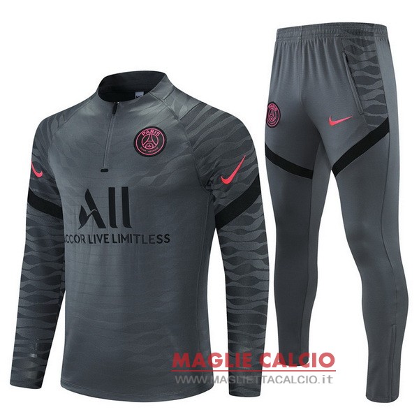 nuova paris saint germain insieme completo grigio navy bambino giacca 2021-2022