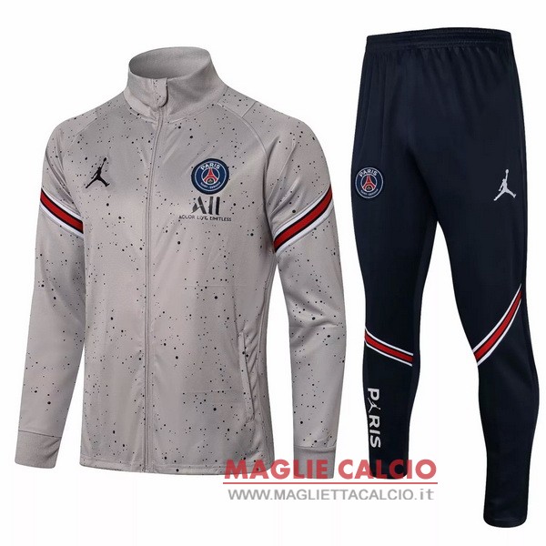 nuova paris saint germain insieme completo grigio rosso bambino giacca 2021-2022