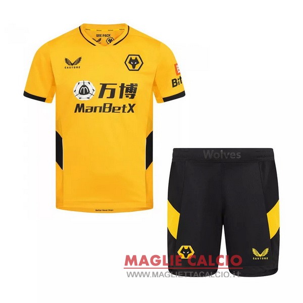 nuova prima maglietta set completo wolves bambino 2021-2022