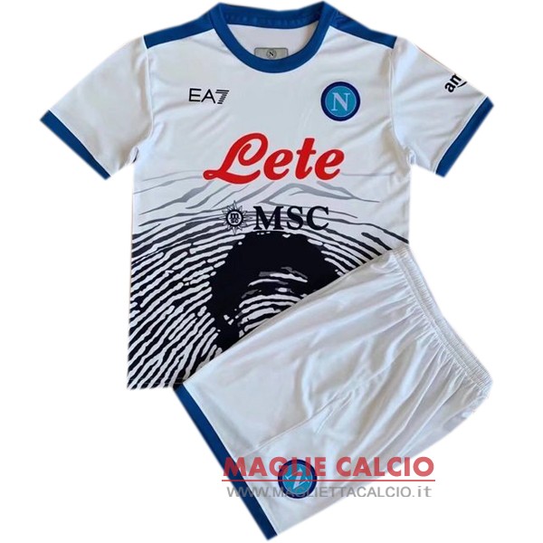 edizione commemorativa set completo magliette napoli bambino 2021-2022 bianco