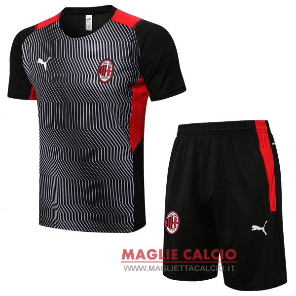 Nuova Formazione Insieme Completo Divisione Magliette Ac Milan 2021-2022 I Nero rosso