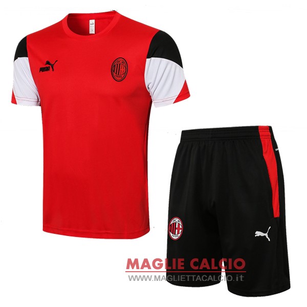 Nuova Formazione Insieme Completo Divisione Magliette Ac Milan 2021-2022 I rosso Nero Bianco