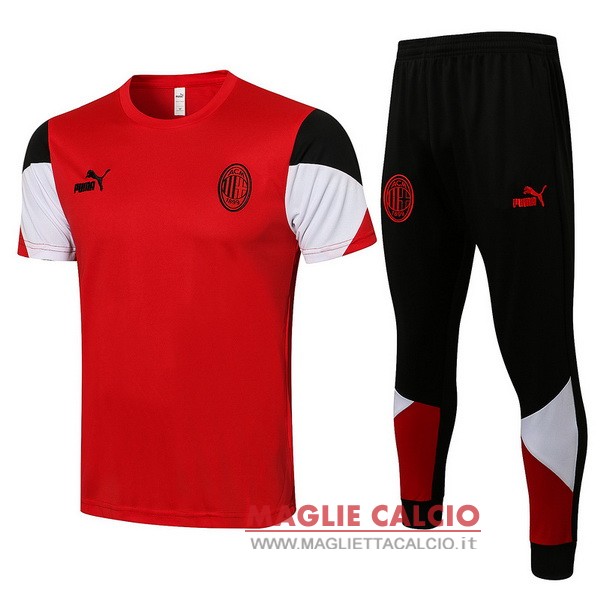 Nuova Formazione Insieme Completo Divisione Magliette Ac Milan 2021-2022 rosso Nero Bianco