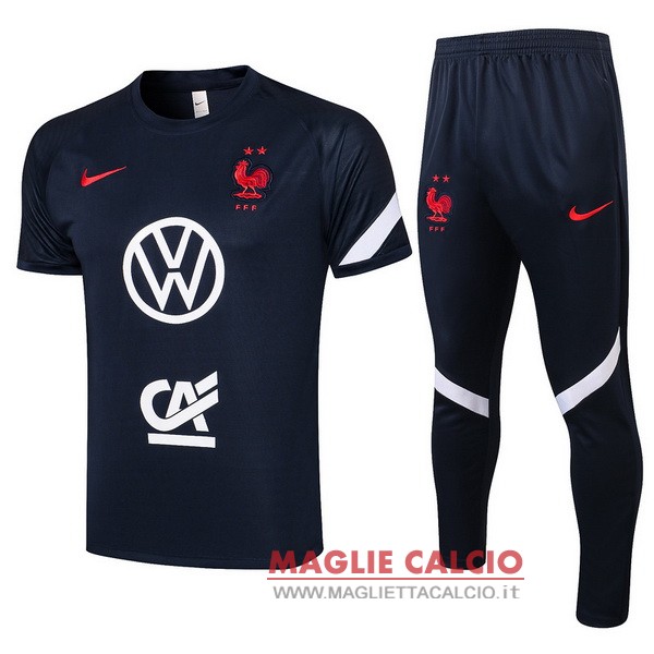 nuova formazioneset completo divisione magliette francia 2021 blu navy