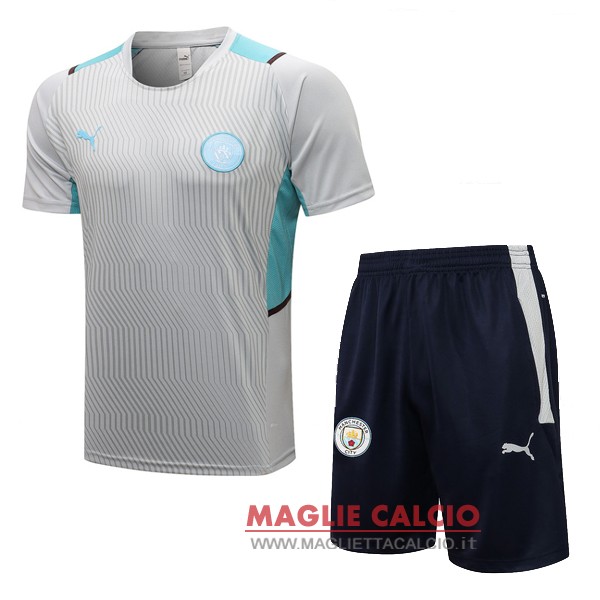 nuova formazione set completo divisione magliette manchester city 2021-2022 I grigio Nero