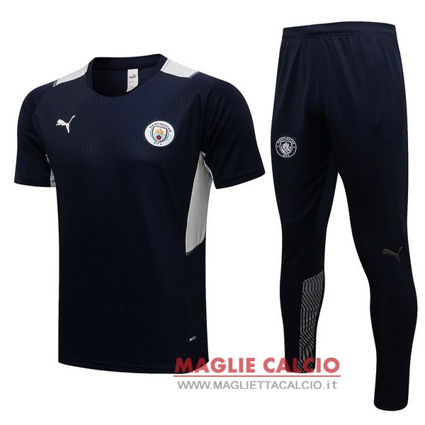 nuova formazione set completo divisione magliette manchester city 2021-2022 blu navy