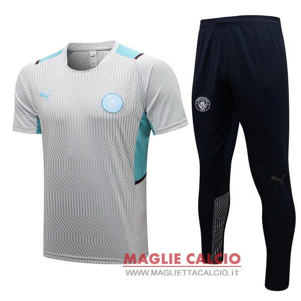 nuova formazione set completo divisione magliette manchester city 2021-2022 grigio nero