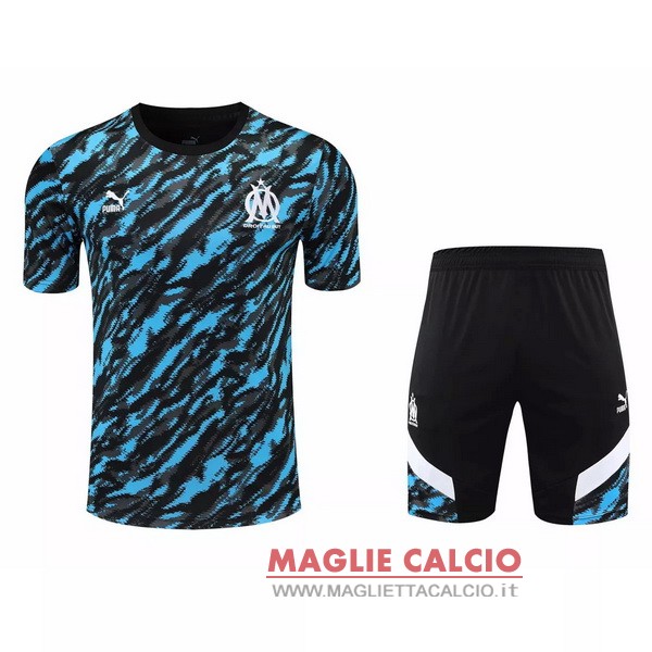 nuova formazione set completo divisione magliette marseille 2021-2022 blu navy nero