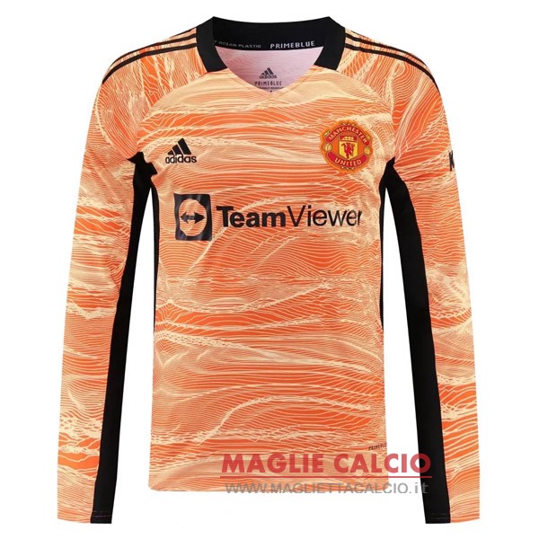 nuova magliette manica lunga portiere manchester united 2021-2022 arancione