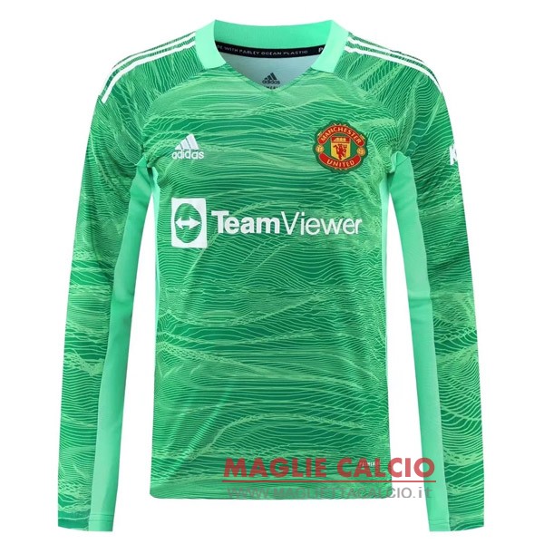 nuova magliette manica lunga portiere manchester united 2021-2022 verde