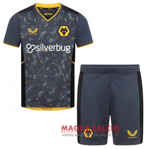 nuova seconda maglietta set completo wolves bambino 2021-2022