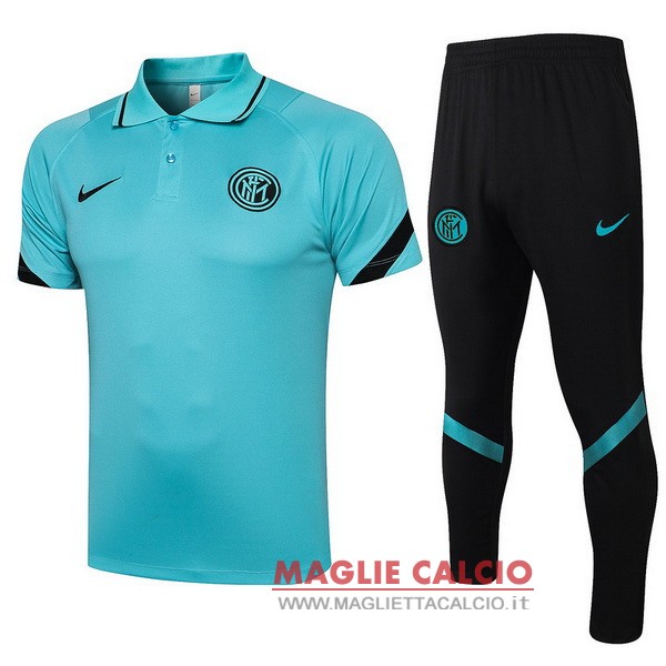 Polo set completo maglia inter de milan 2021-2022 verde nero