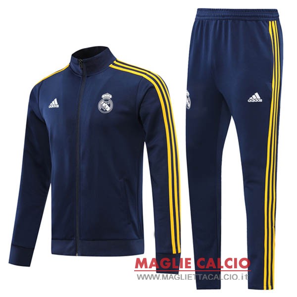 nuova real madrid insieme completo blu giallo giacca 2021-2022
