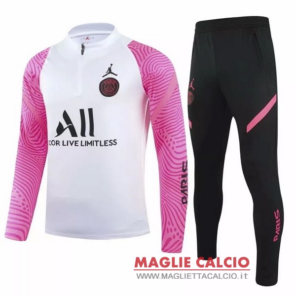 nuova paris saint germain insieme completo bianco rosa nero giacca 2021-2022