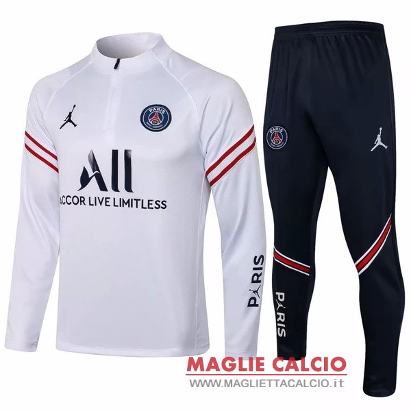 nuova paris saint germain insieme completo bianco nero giacca 2021-2022